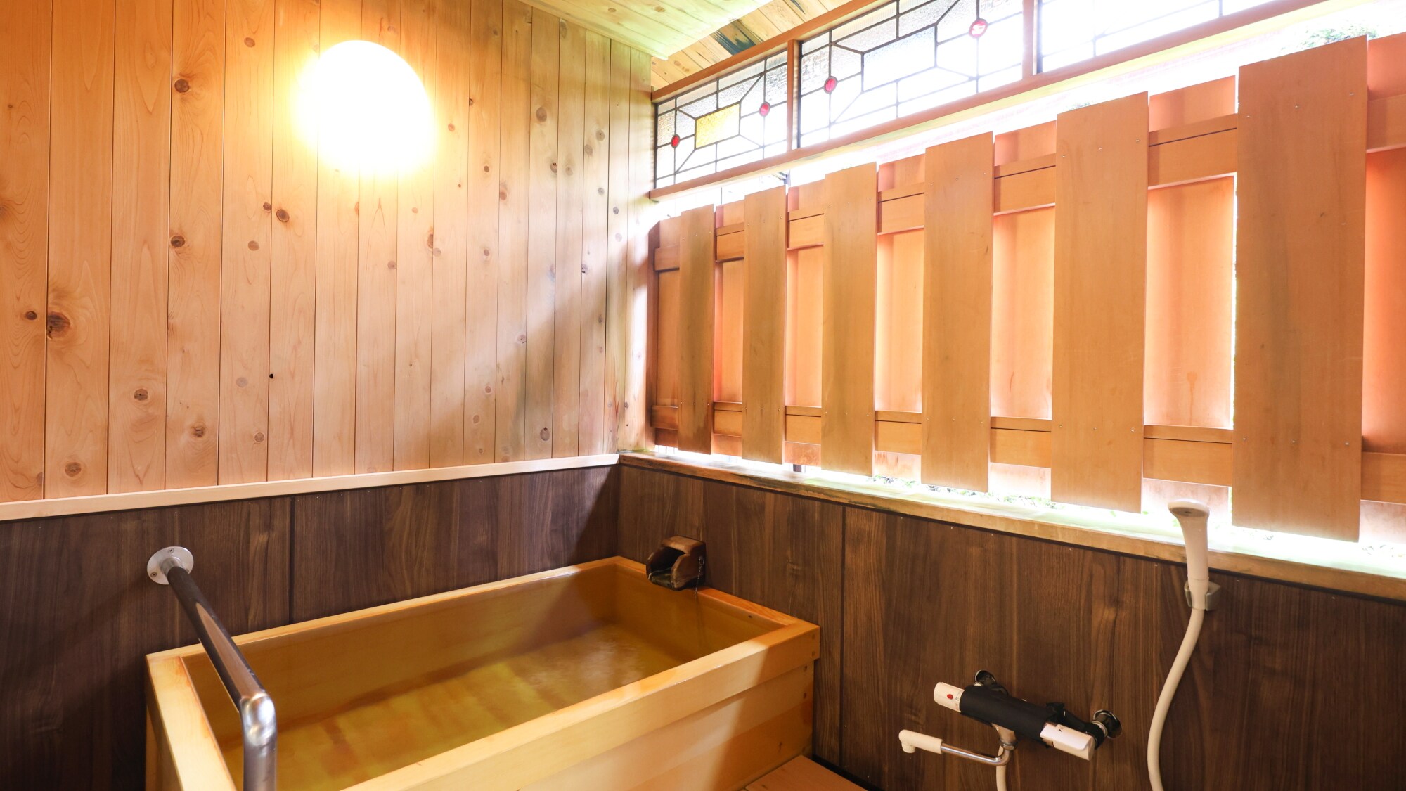 An example of an open-air bath in a guest room
