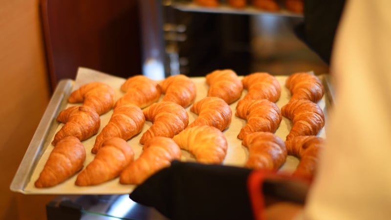 Freshly baked croissants