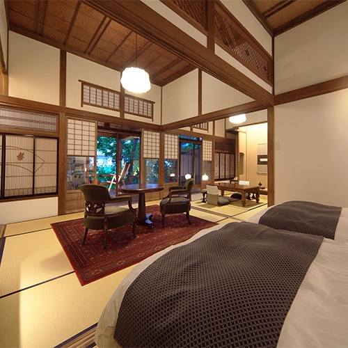 [Mountain Villa, Five Star, Taisho Modern, Japanese-Western Special Room (with Semi-open-air Bath)]