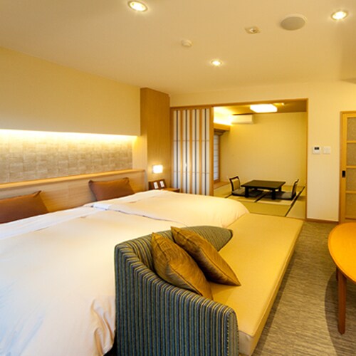 ห้องเทอเรซสวีทพร้อมอ่างอาบน้ำโอเพ่นแอร์ [Kaze no Izumi] ห้องพักพร้อมอ่างอาบน้ำโอเพ่นแอร์สุดหรู