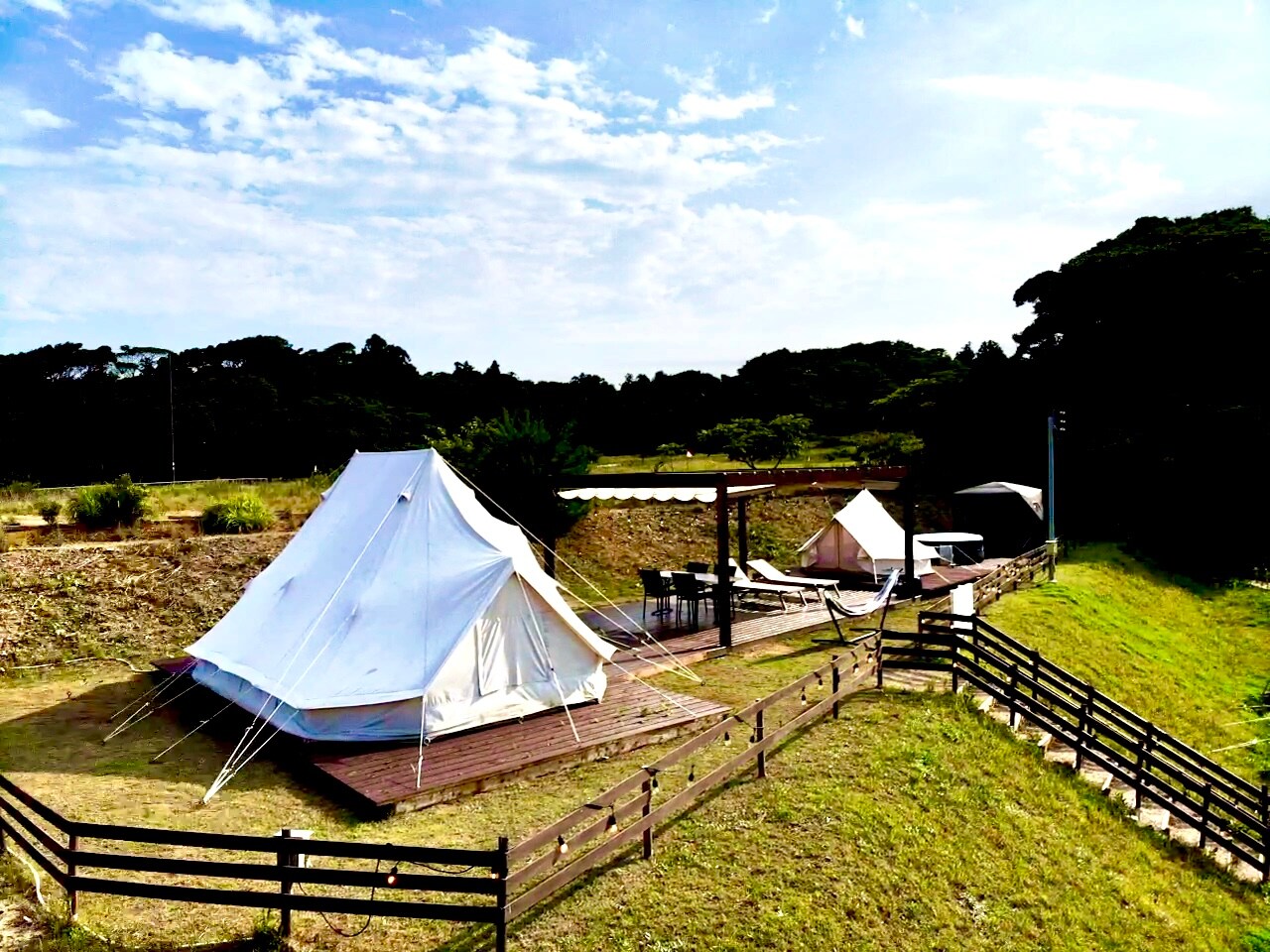 Grand tent aerial view