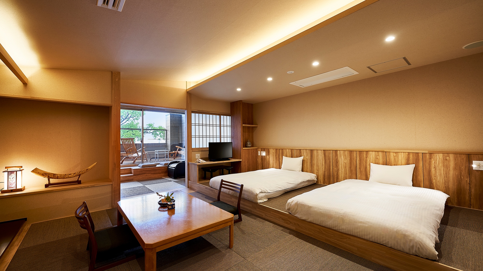 1st floor Japanese-Western style room / Renovated in July 2024, guest room with open-air hot spring bath
