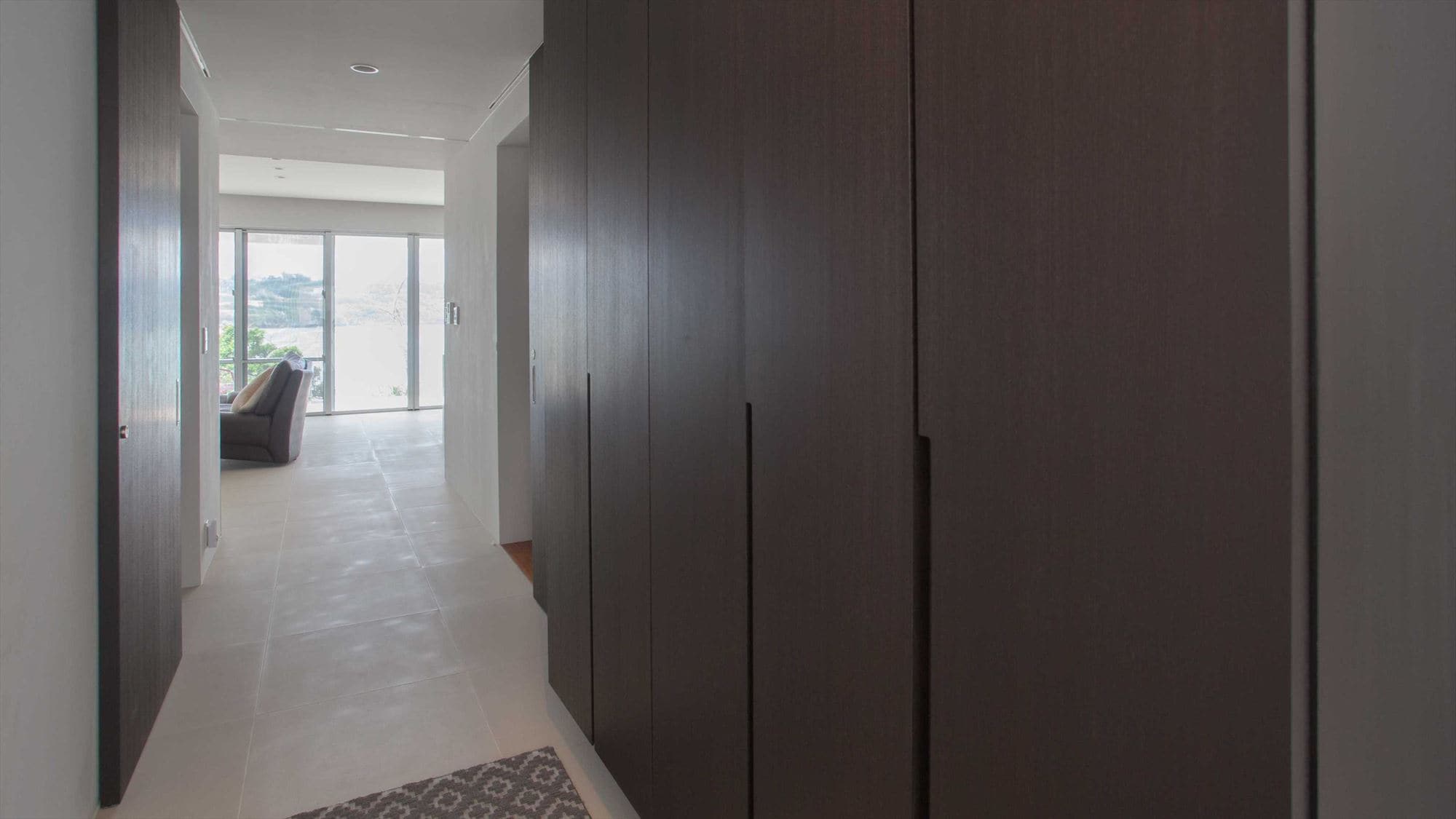 The hallway leading from the entrance to the living room