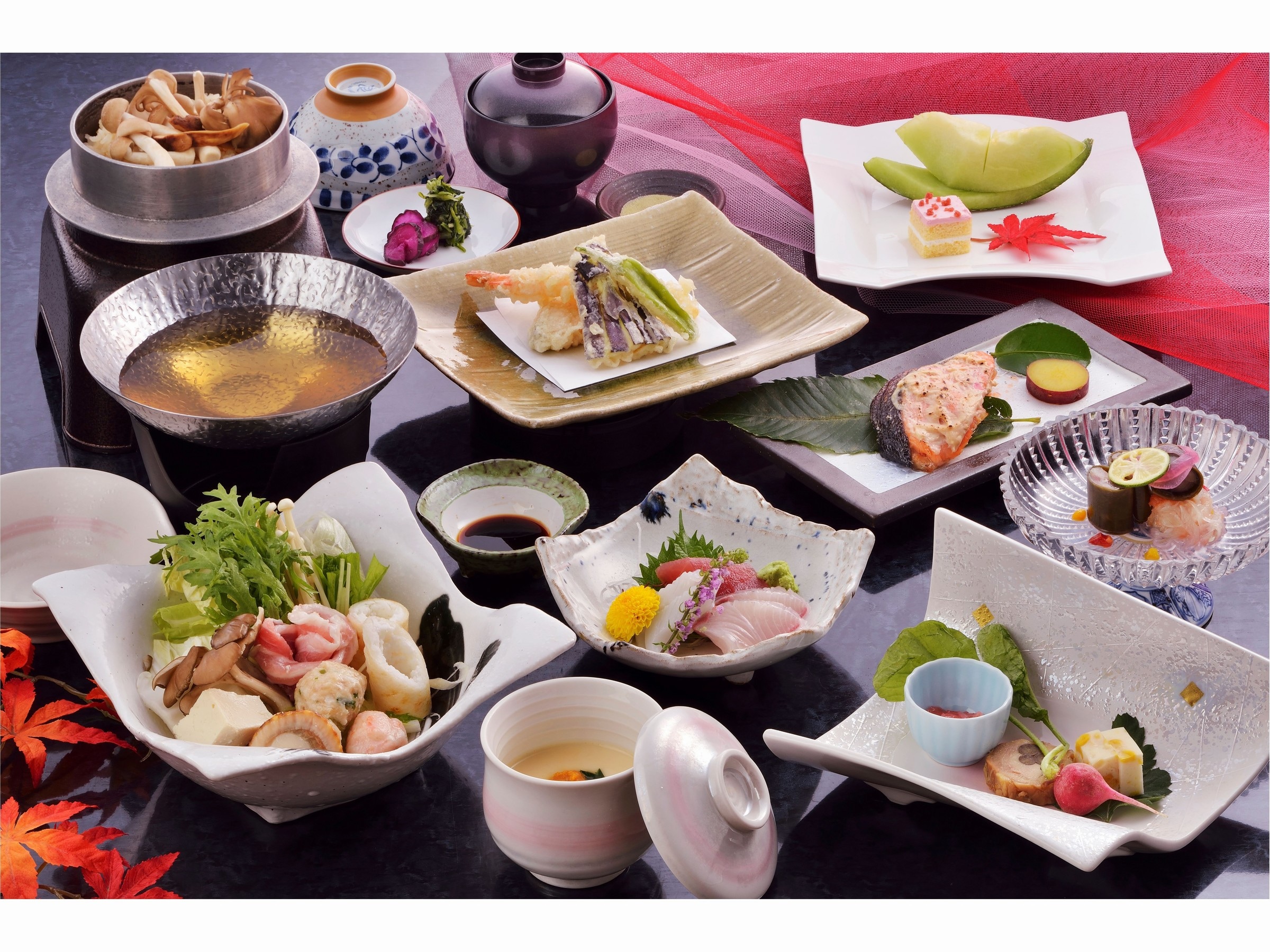 Bữa tối là kaiseki sáng tạo theo mùa của Nhật Bản