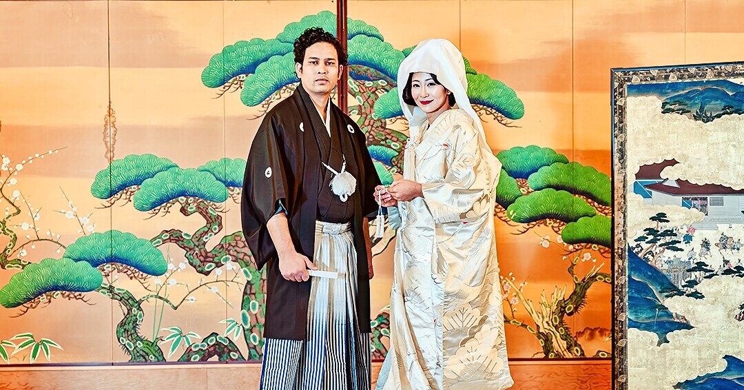 Pakaian tradisional Jepang, topi katun di panggung Noh.