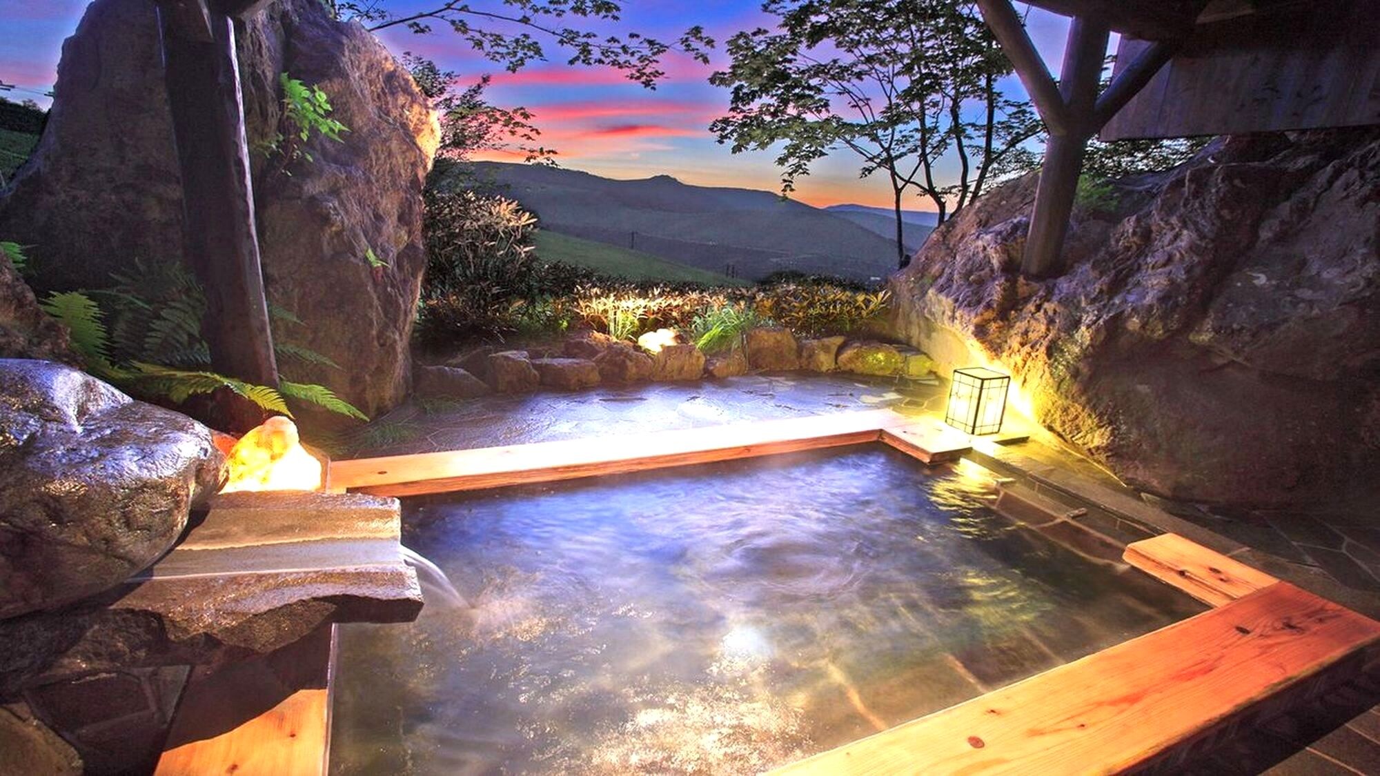 Private open-air bath with a spectacular view