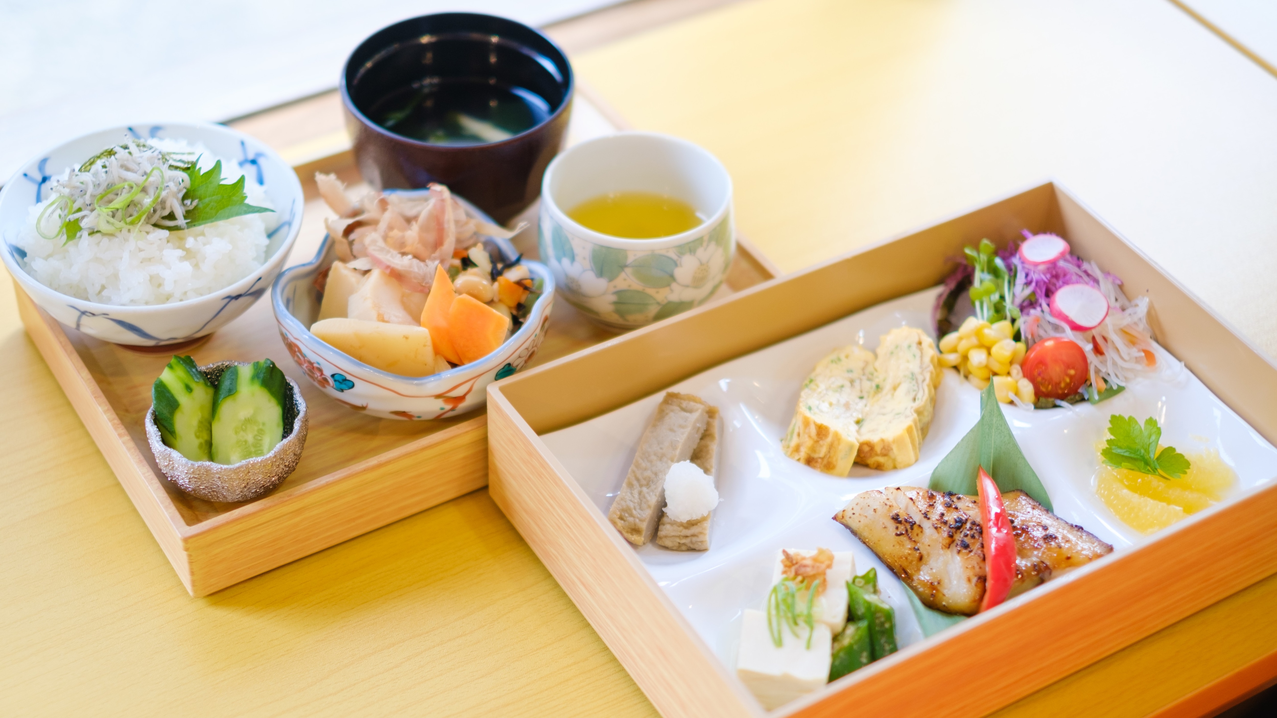 Breakfast: Restaurant "RAF LOUNGE" - "Ehime's Bounty Breakfast Set" featuring fresh local ingredients.