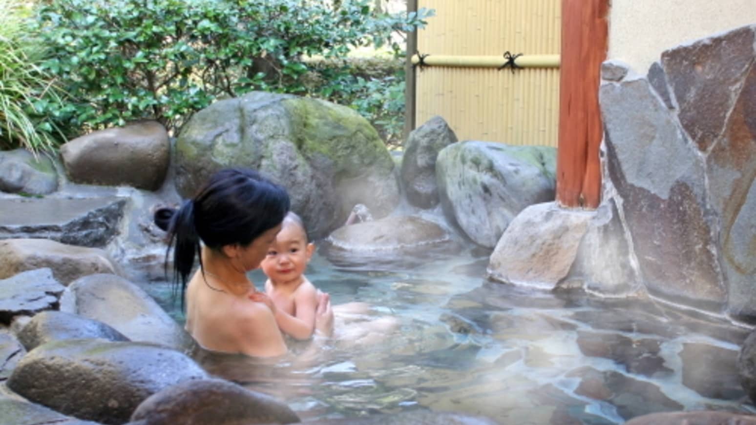 All rooms have a private open-air bath