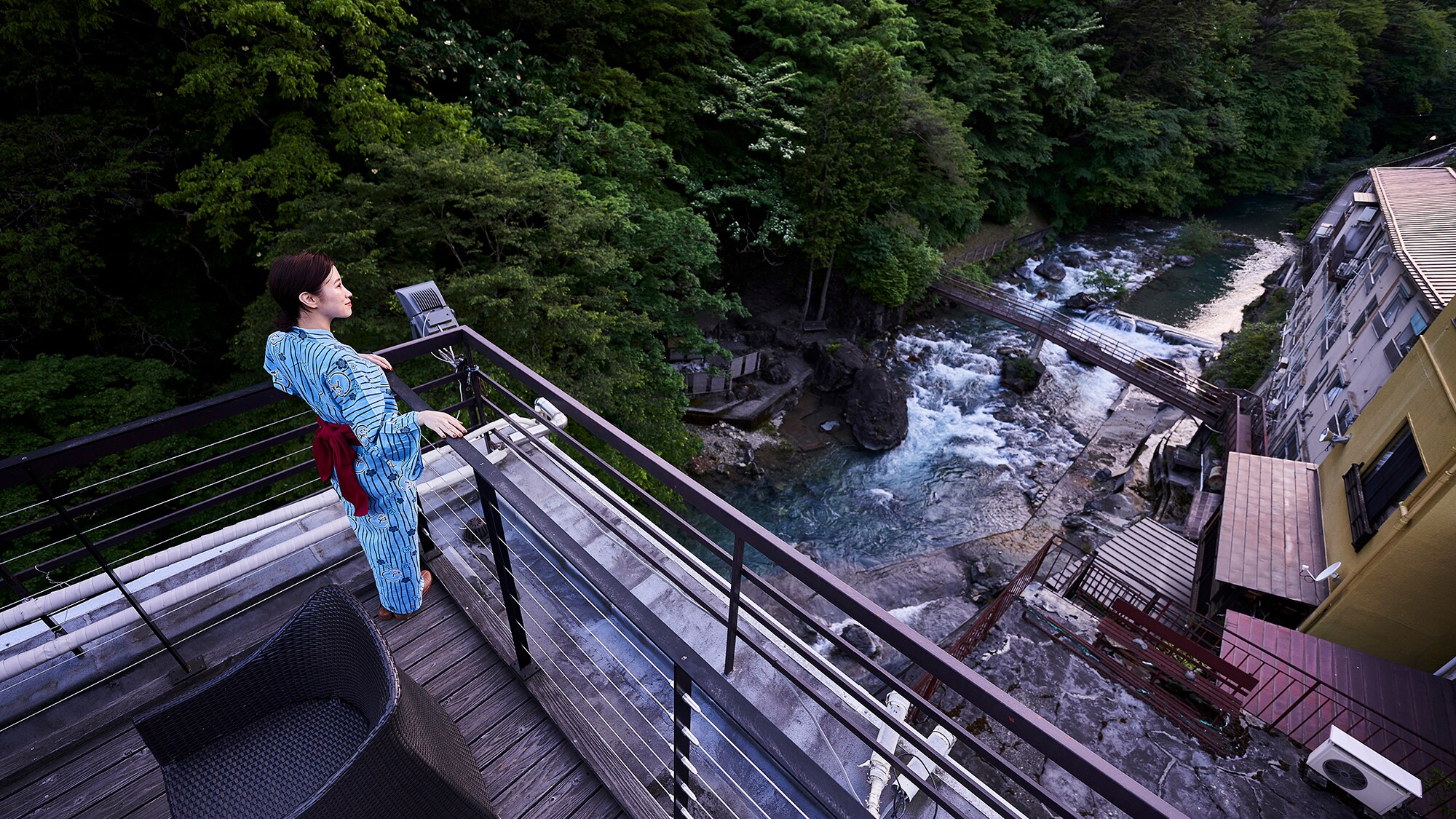 Rooftop terrace Fu opens from spring to autumn.