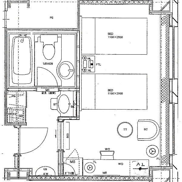 [Room layout] Standard twin room