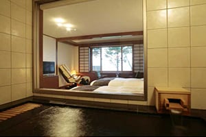 Standard twin room with natural hot spring