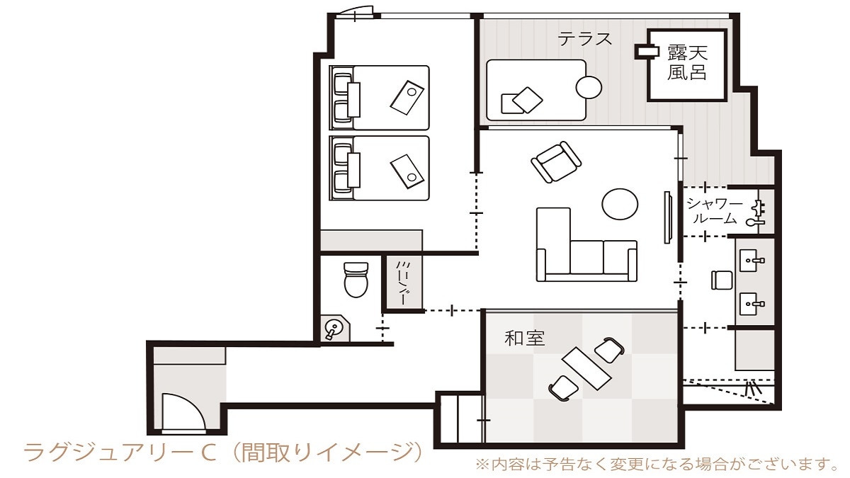房間“豪華C型”平面圖