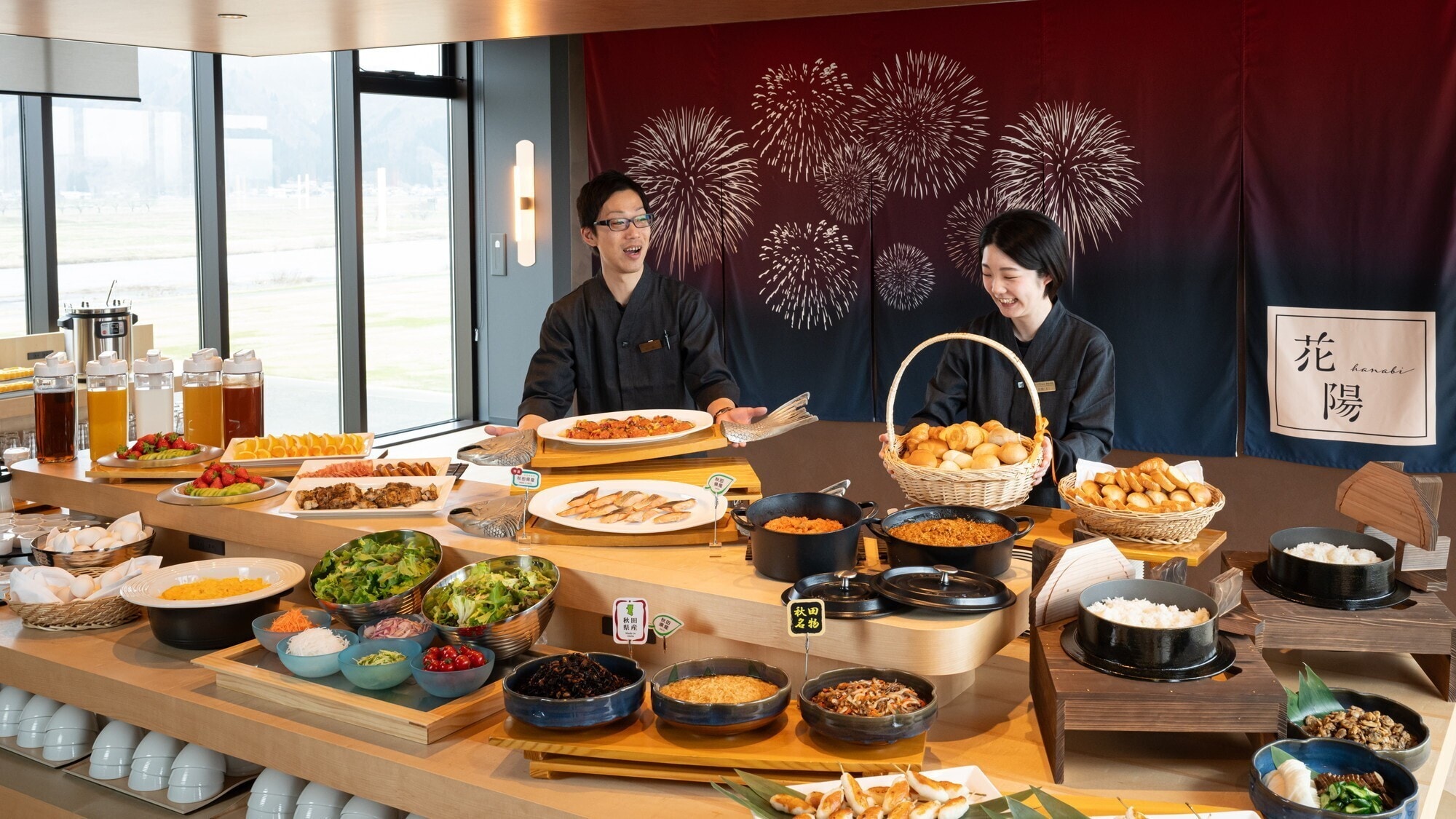 [Breakfast] Breakfast buffet featuring local Akita cuisine