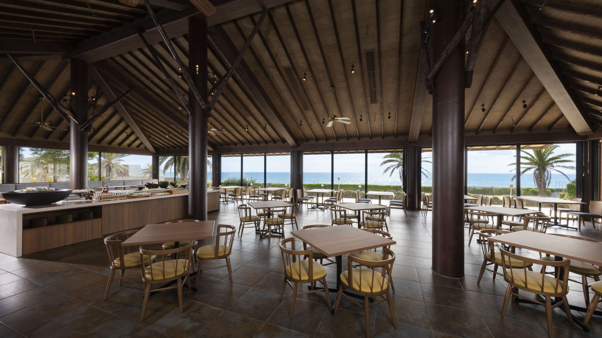Enjoy breakfast while gazing at the ocean...THE GUNJO RESTAURANT