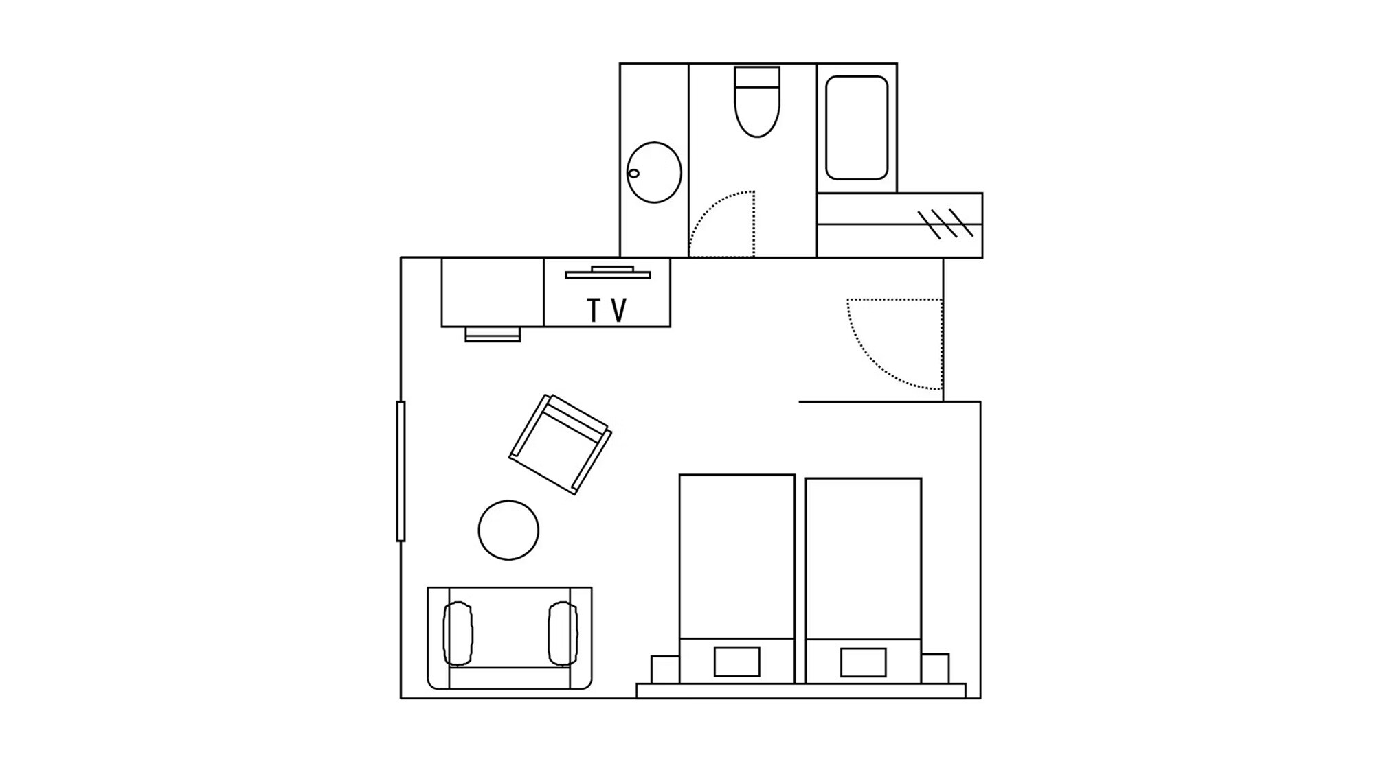 <อาคารหลัก ชั้น 3 และ 4> ห้องเตียงคู่ (วิวภูเขาเมียวโกะ)