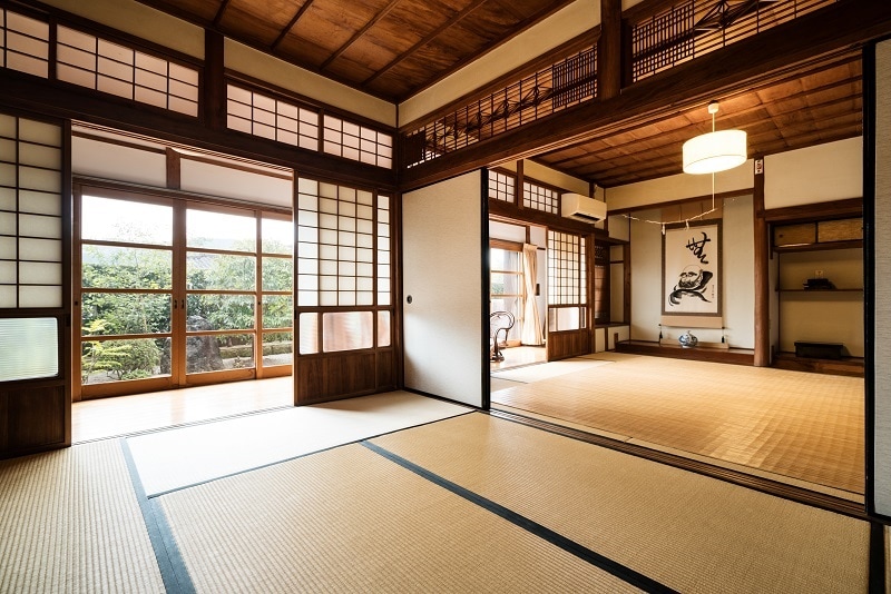 Inside the building.