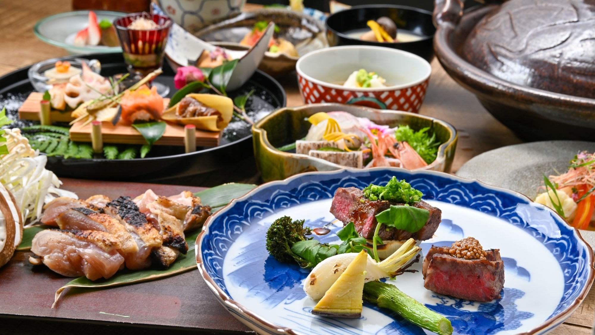 ■Dinner image■Tonight, we will serve "Japanese Kaiseki" made with carefully selected local ingredients, served on beautiful tableware.