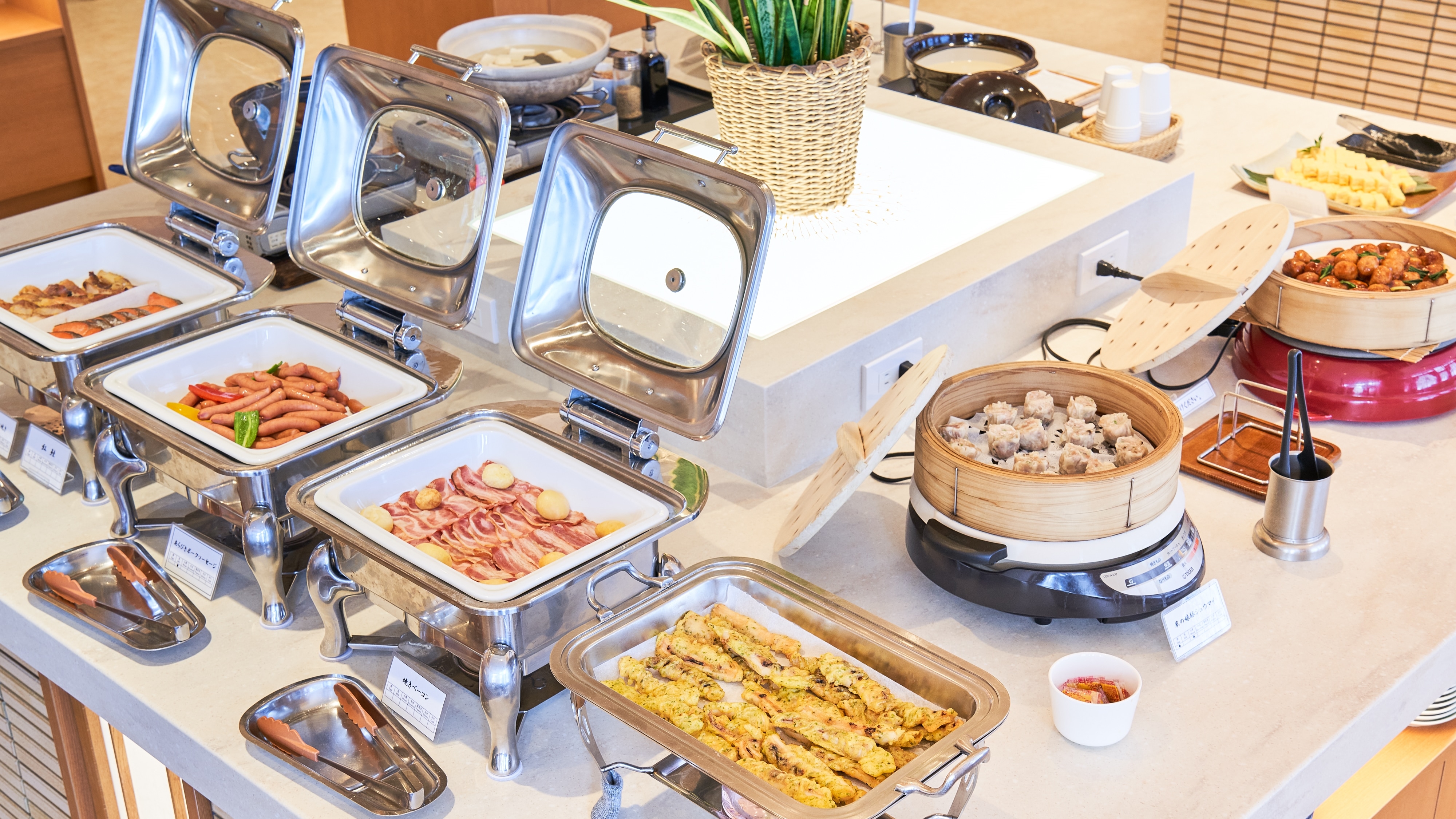 Breakfast buffet where you can enjoy as much as you like