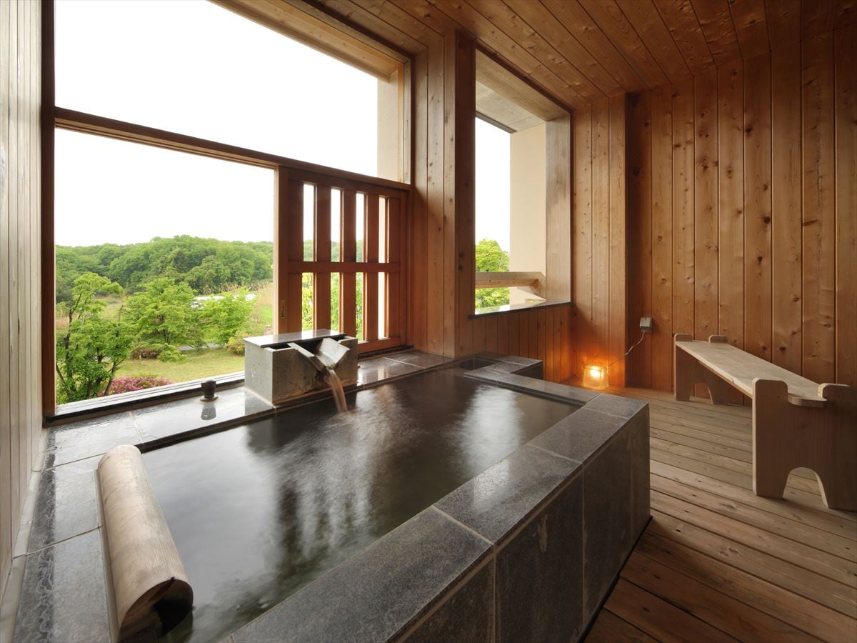 Contoh kamar Tipe A [Kamar bergaya Jepang 9 tikar tatami dengan bak mandi semi-terbuka]- Pemandian "Rabbit no Sanpo"