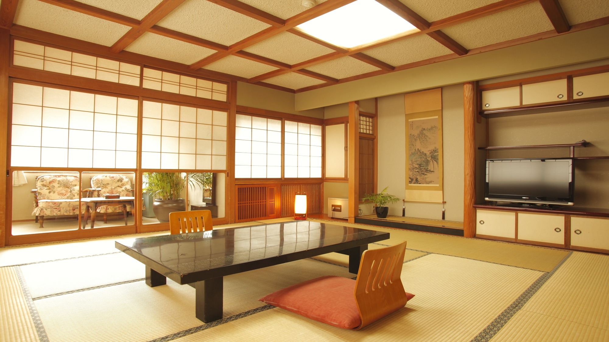 [Japanese-style room 12 tatami mats] A little more luxurious than usual! A pure Japanese-style room with a spacious atmosphere. (One case)