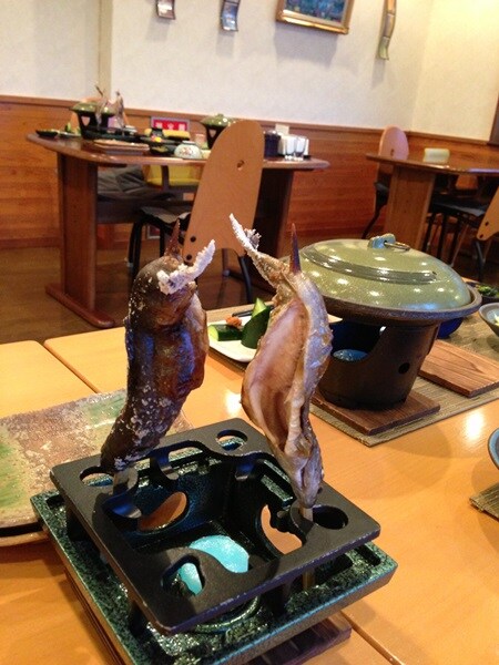 Supper (salted grilled rock fish from Shojinzawa)