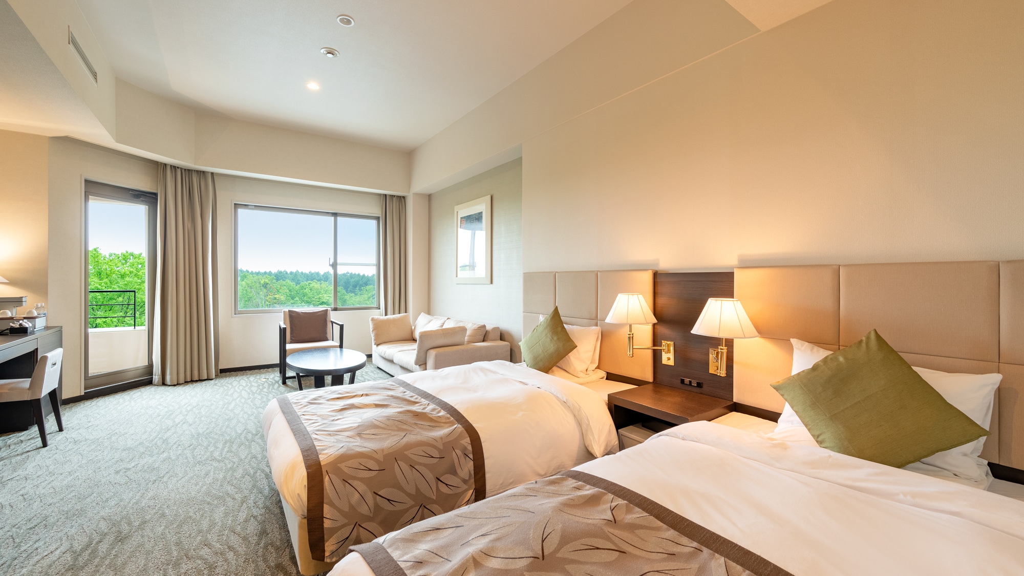 [Sang trọng 2 giường đơn] Tận hưởng kỳ nghỉ dưỡng chất lượng cao dành cho người lớn trên tầng cao nhất (tầm nhìn ra Mt. Bandai)…