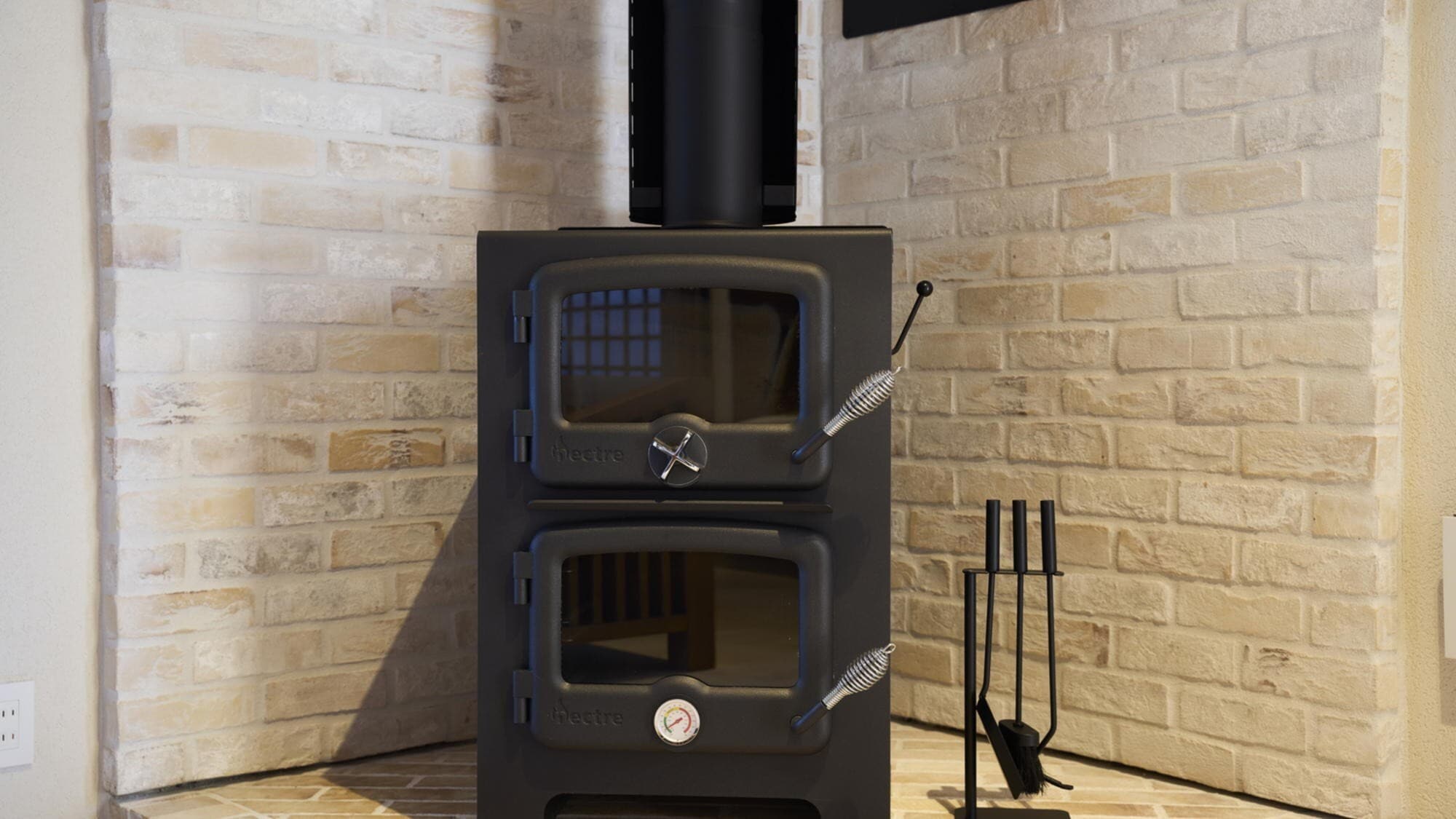 [Superior Twin 80m2] Room equipped with a fireplace
