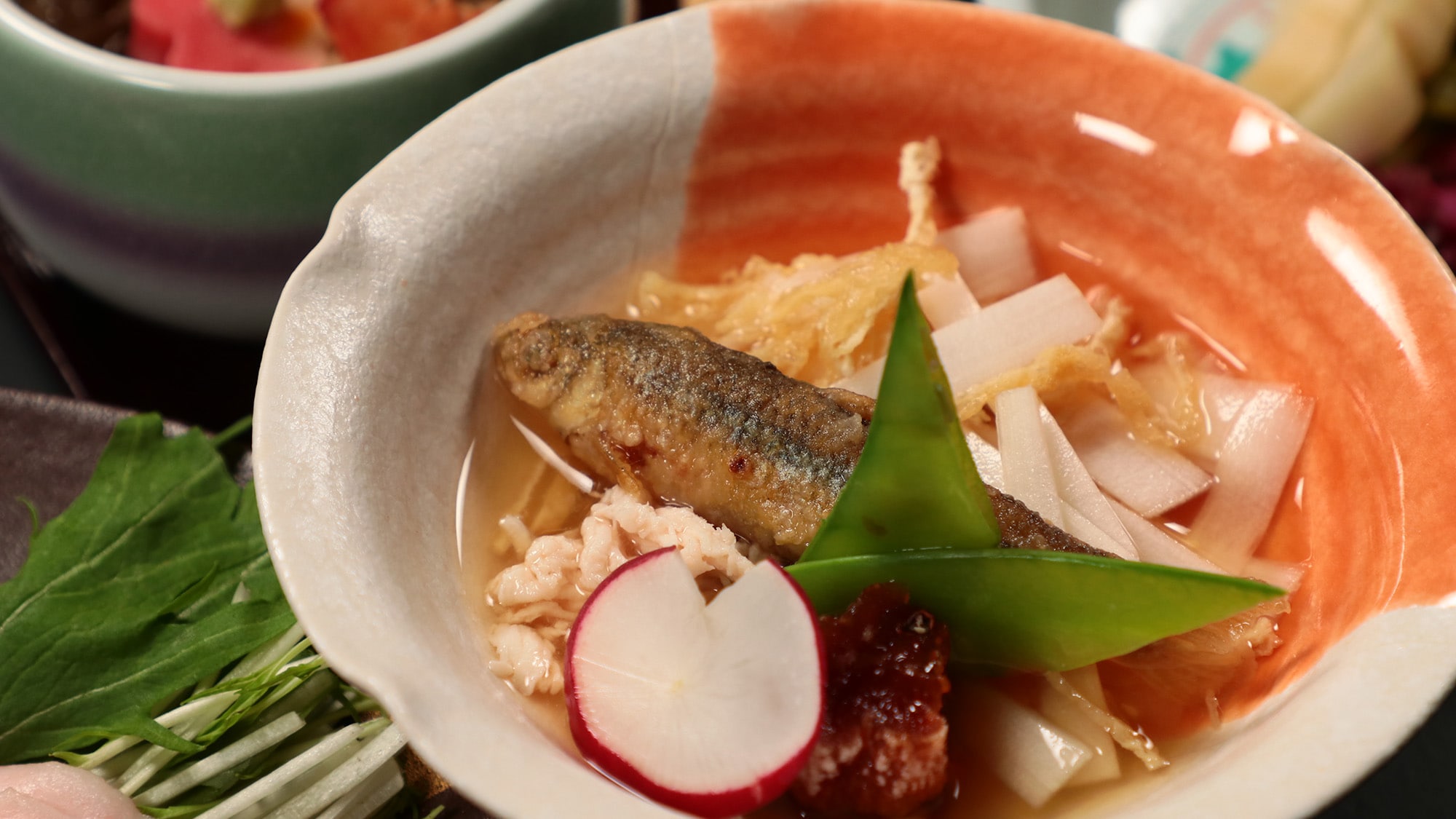 [อาหารเย็น] อูโดะและฟูจิกาวะโมโรโกะกับน้ำส้มสายชูโทสะ