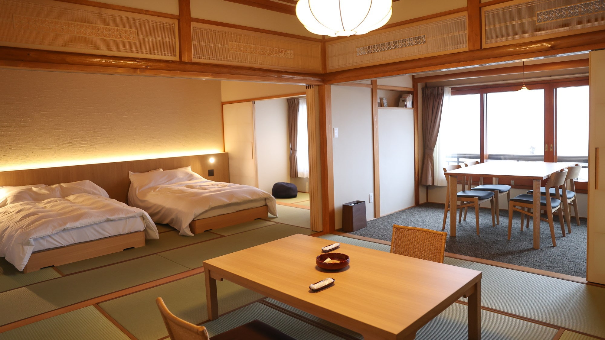 [Kamar tempat tidur twin di bangunan utama + Kamar bergaya Jepang (bebas rokok)] Kamar dua kamar bergaya Jepang-Barat direnovasi pada tahun 2023