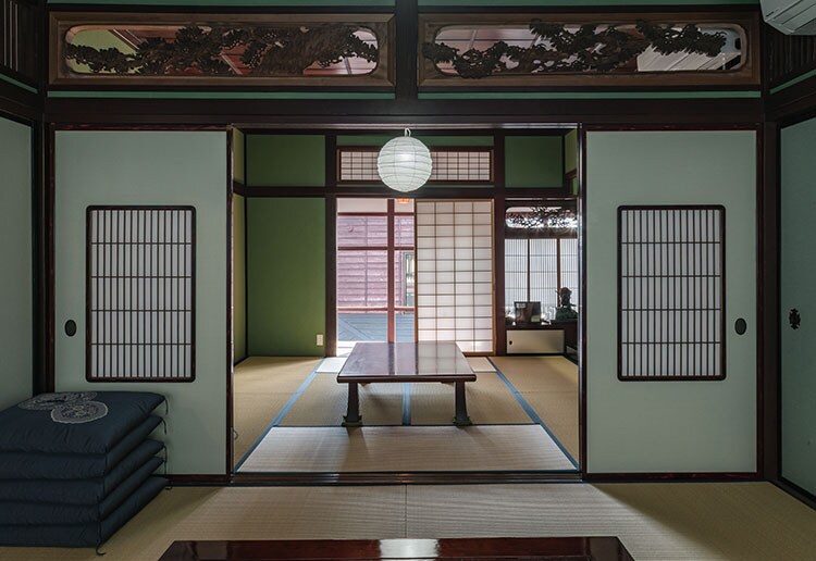 Inside the building.