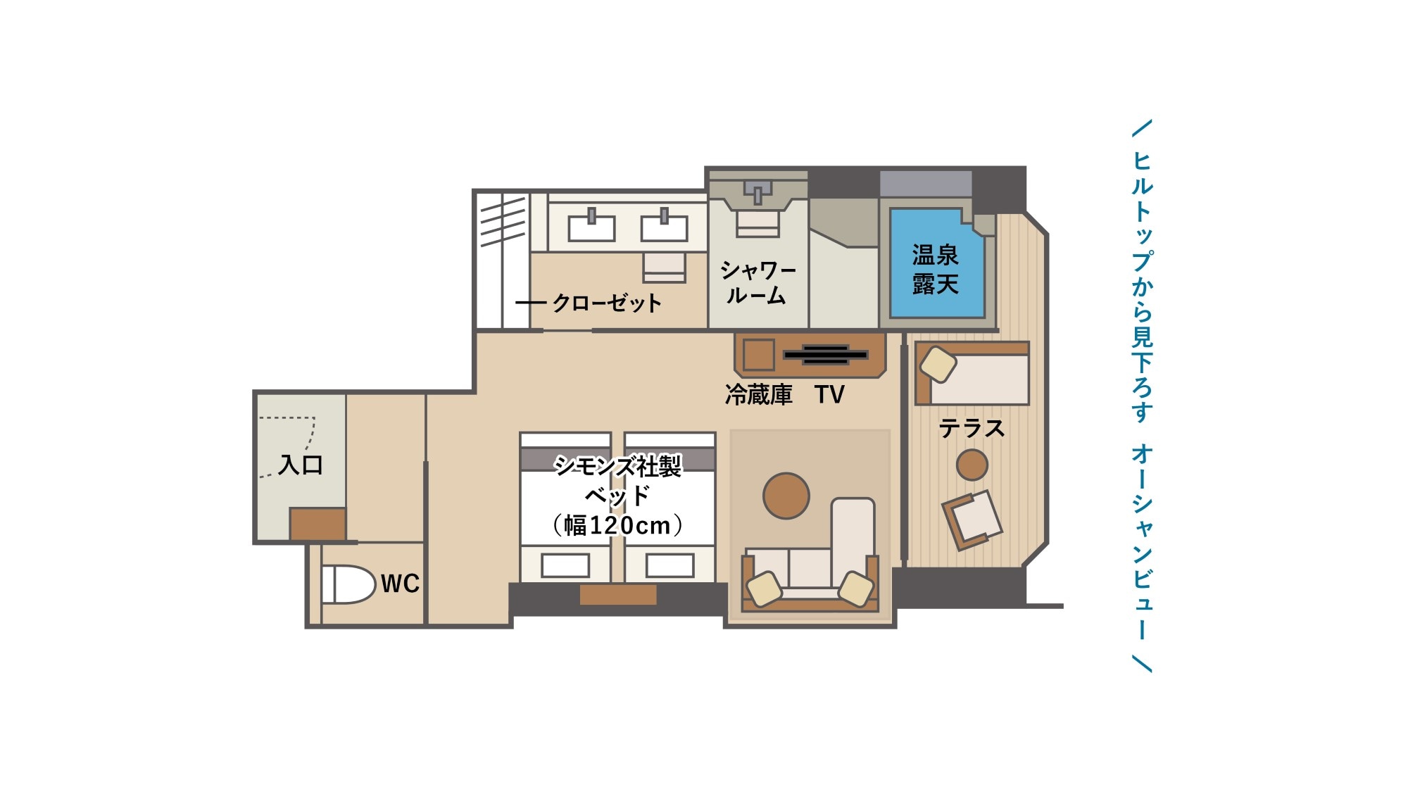 <東翼>溫泉露天雙床房B3