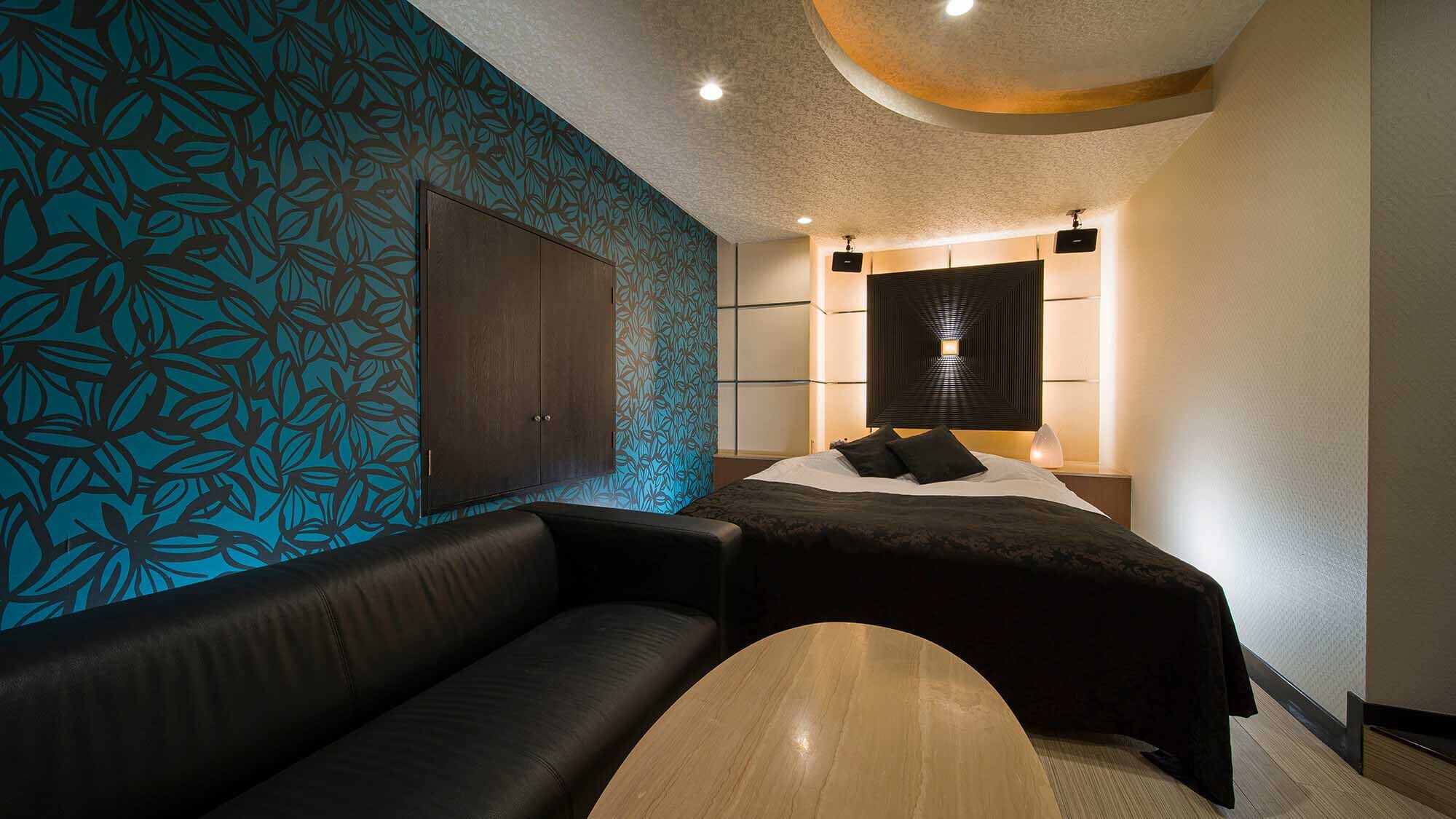 ・ [Luxury Room (non-smoking) example] Interior with impressive blue walls