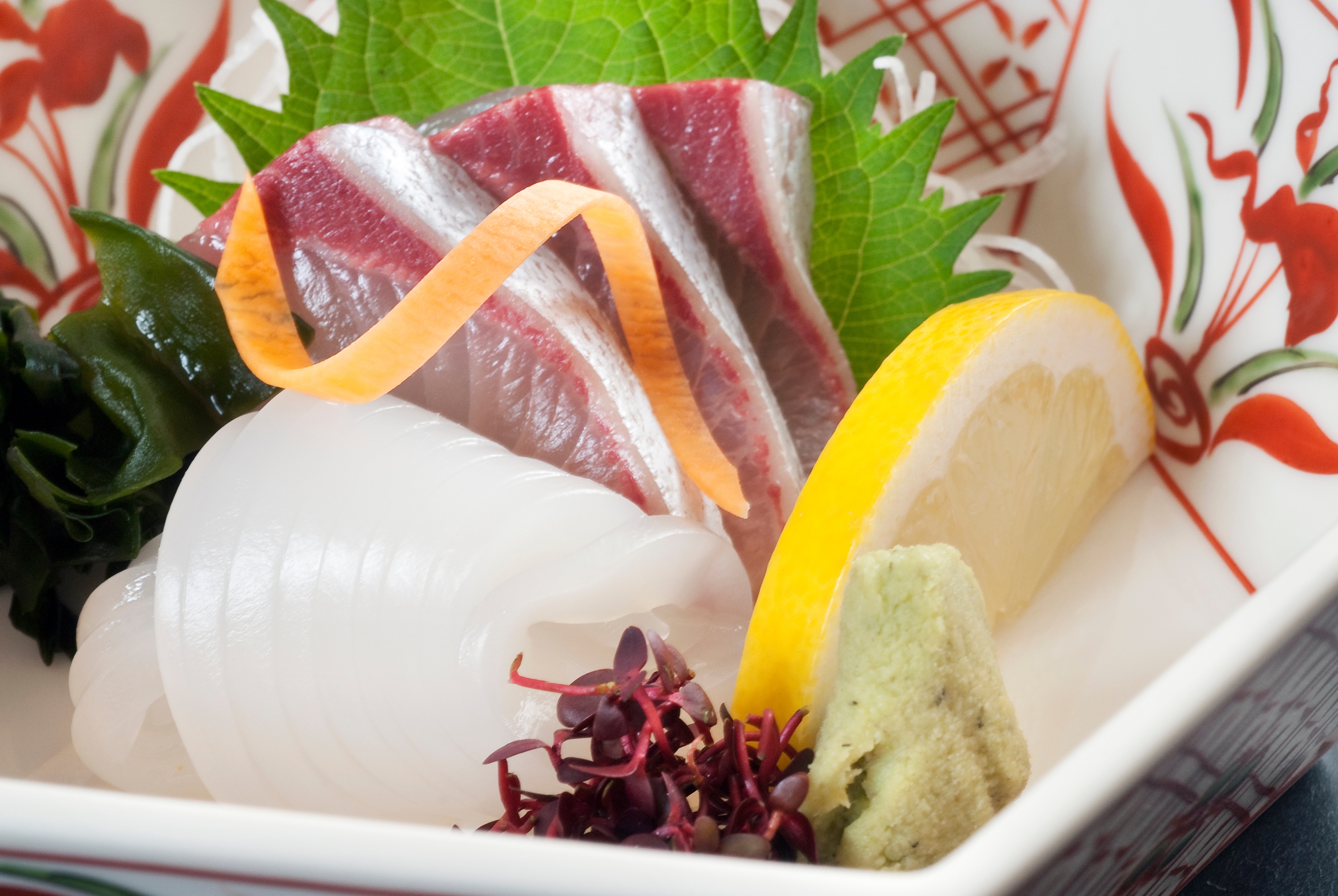 sliced raw fish
