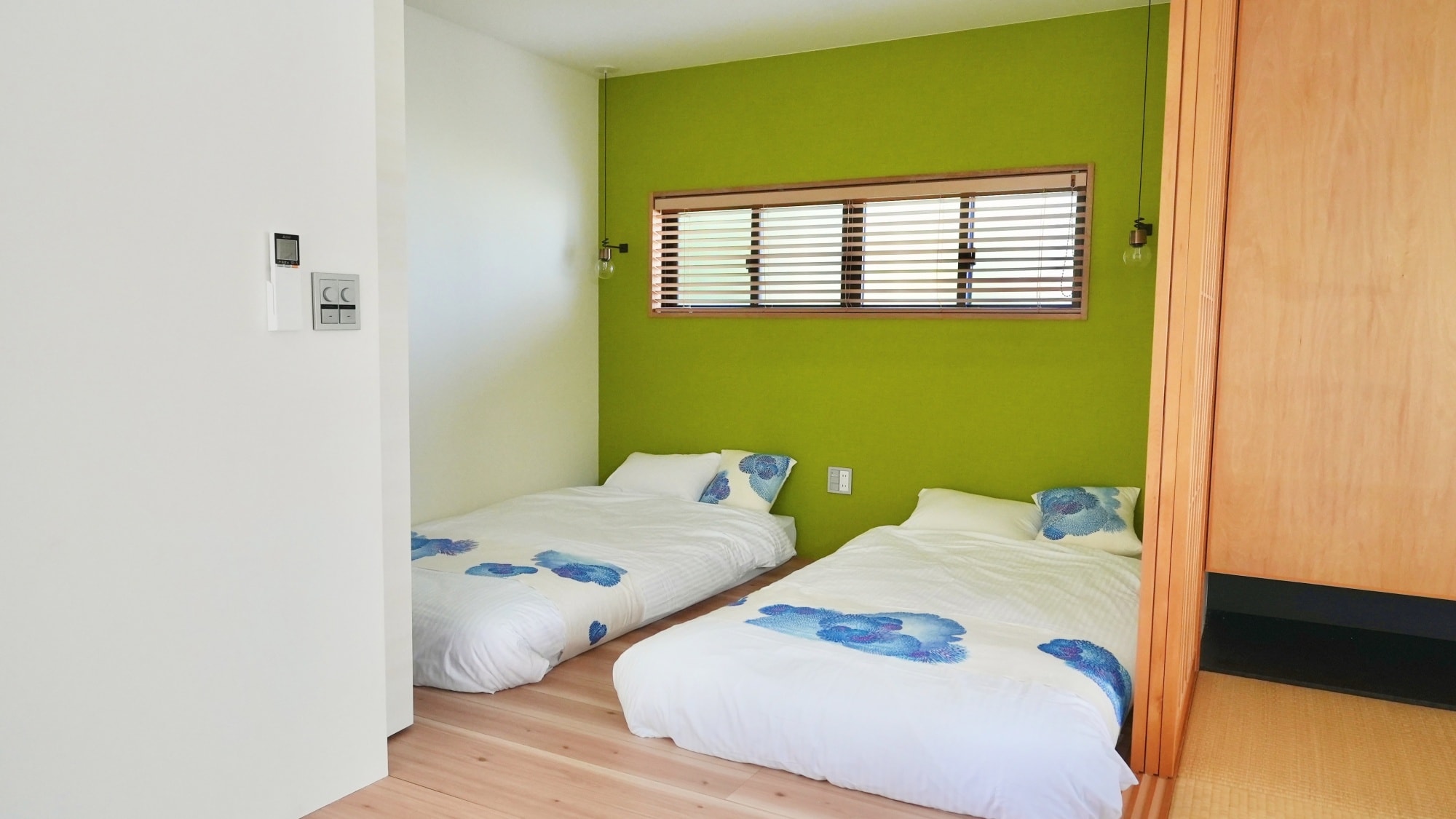 * [Example of a guest room (Building C)] Bedroom/The gentle colors will help you relax after a day of fun.