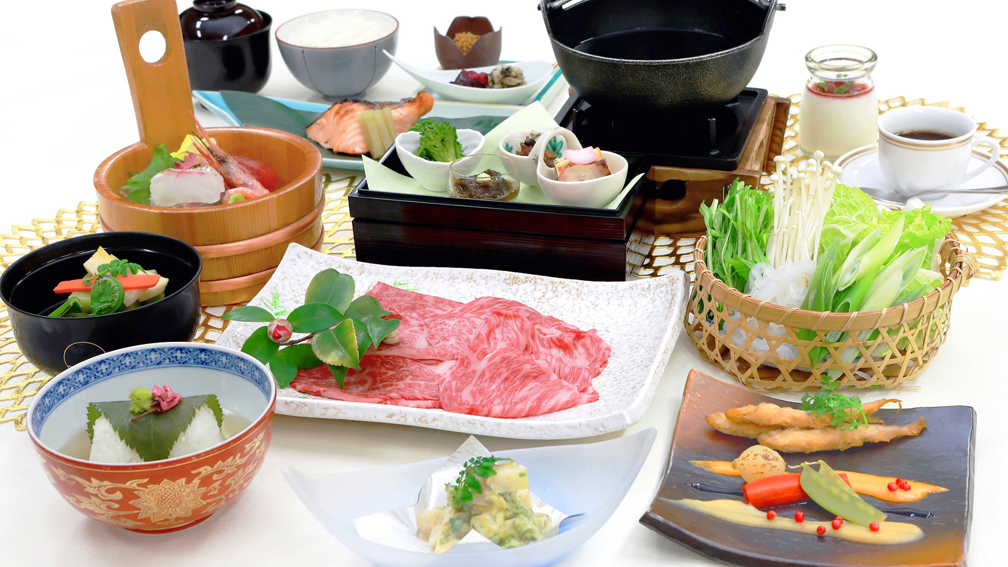 Kobe beef sukiyaki kaiseki