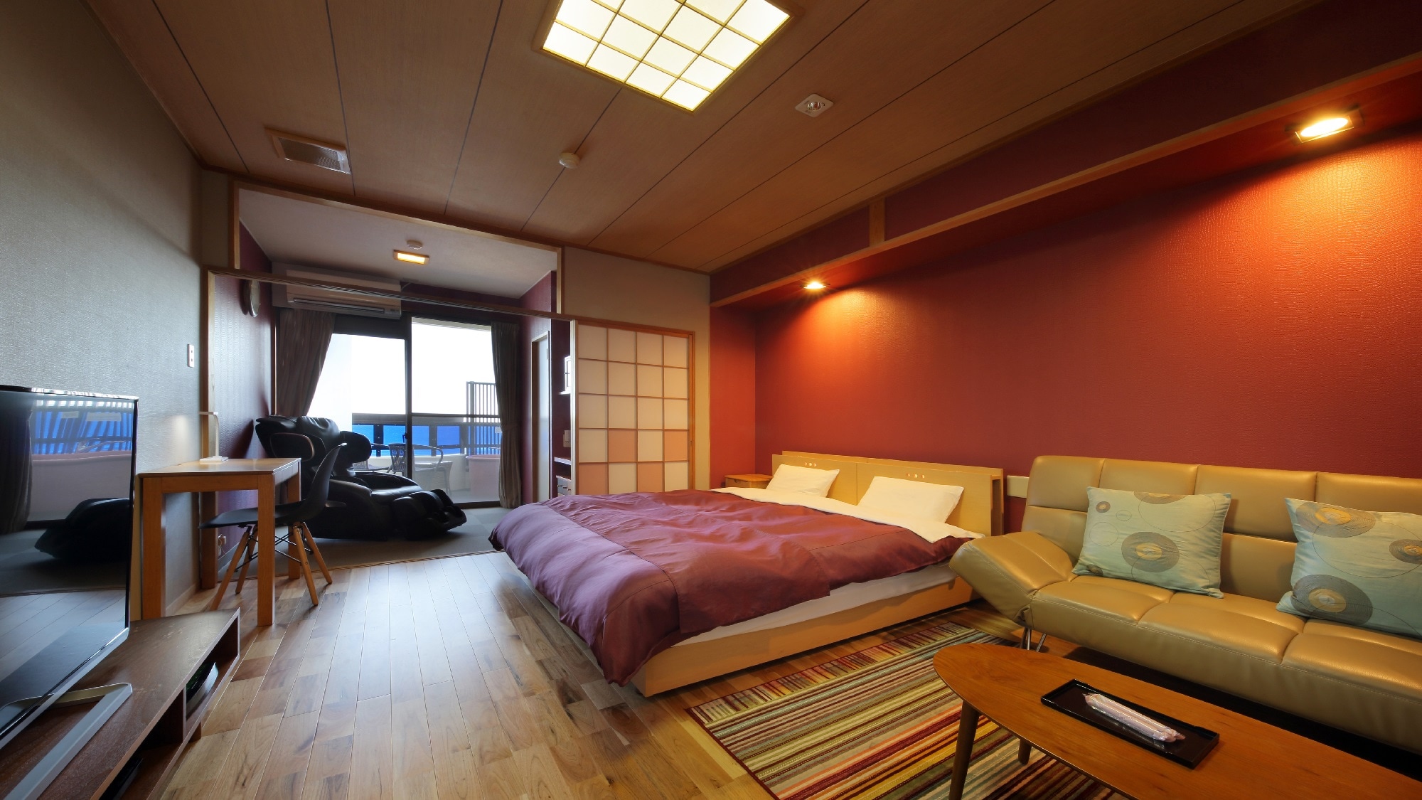 Example of a room☆【Shinmisaki Kan☆Sho Show】☆Debut in the New Year of 2016☆Western-style room (double) with an open-air bath on the top floor