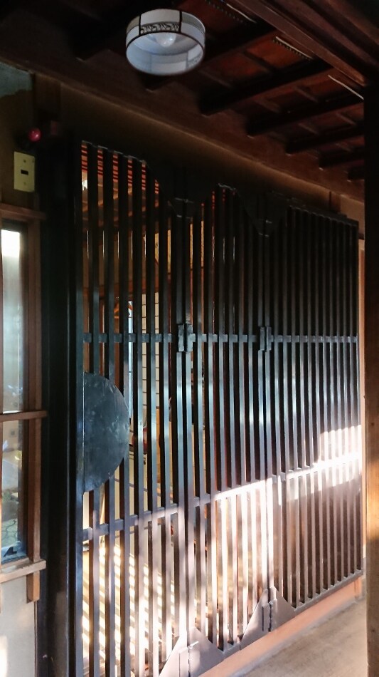 Inside the building.