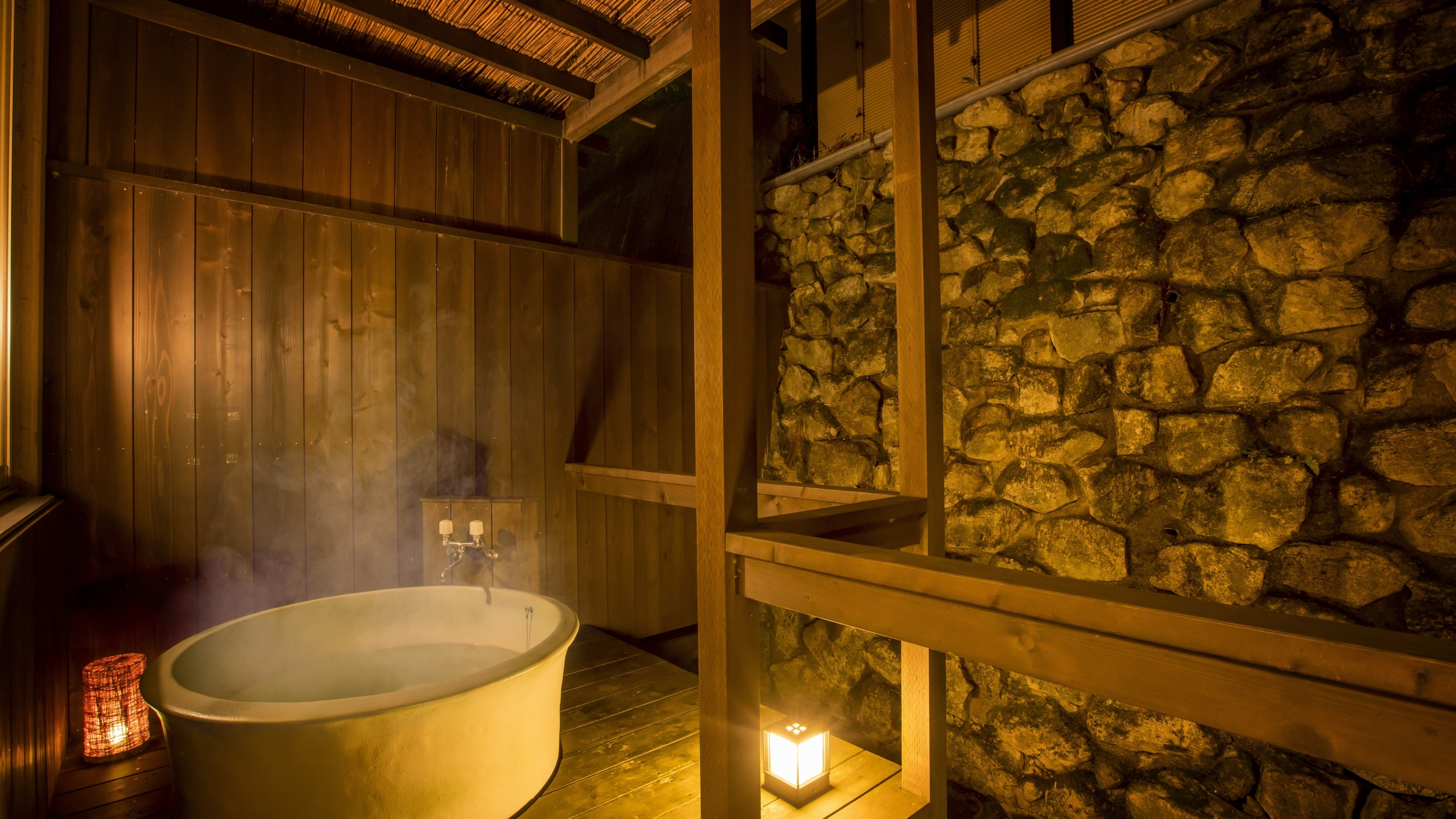 Superior Japanese-Western twin room with open-air bath *An example of an open-air bath in a guest room