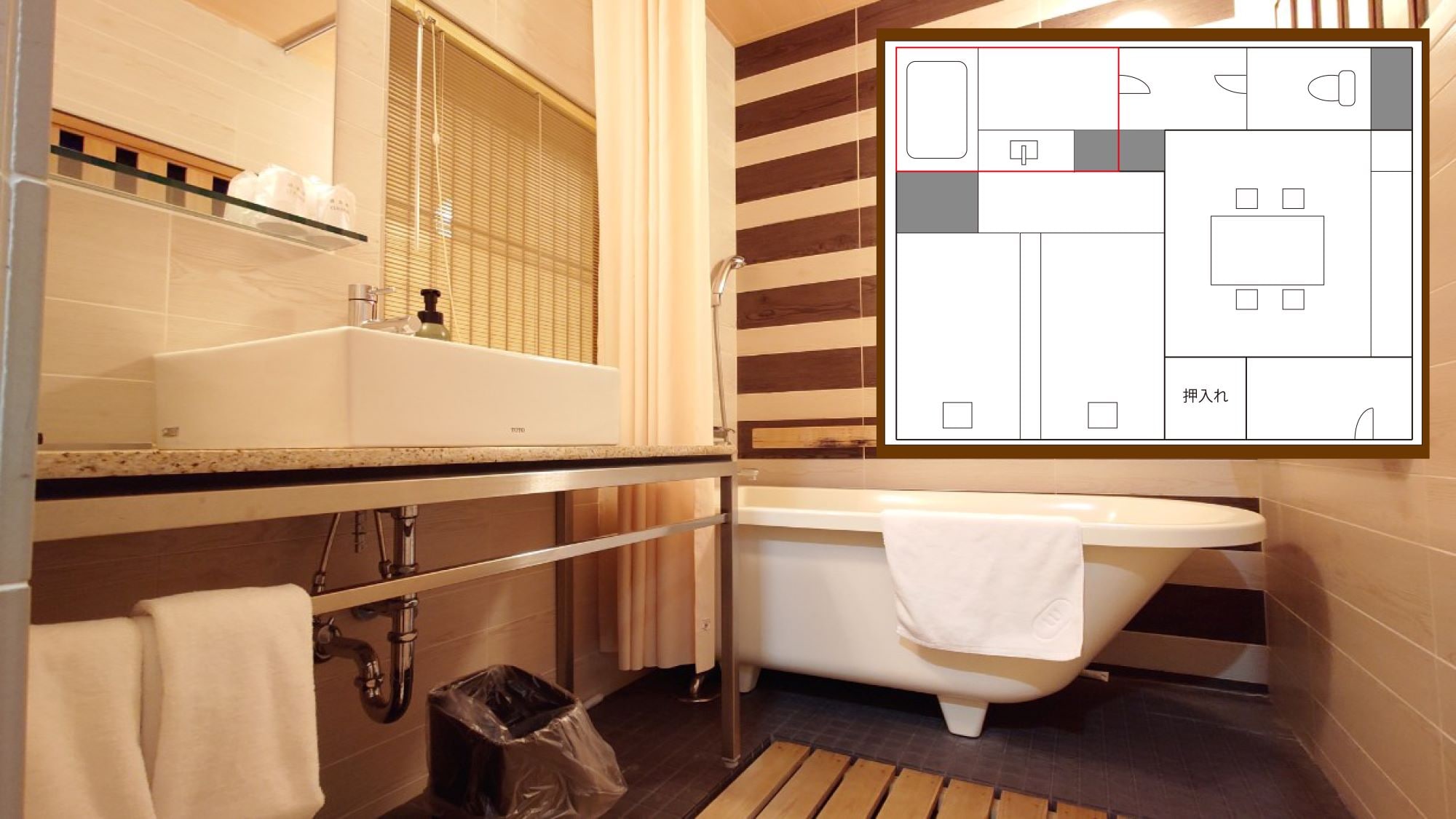 Japanese-Western style room layout (bathroom)