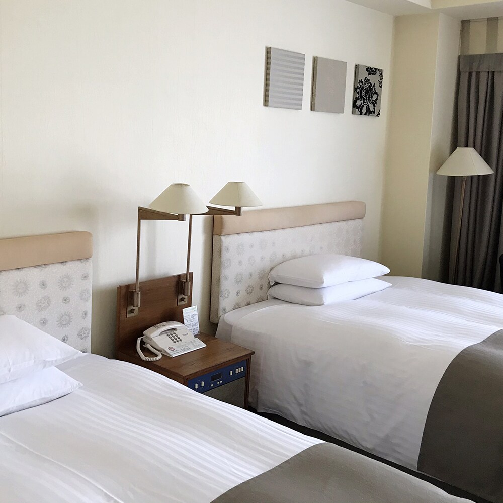 An example of a deluxe twin room (each room has a different design)