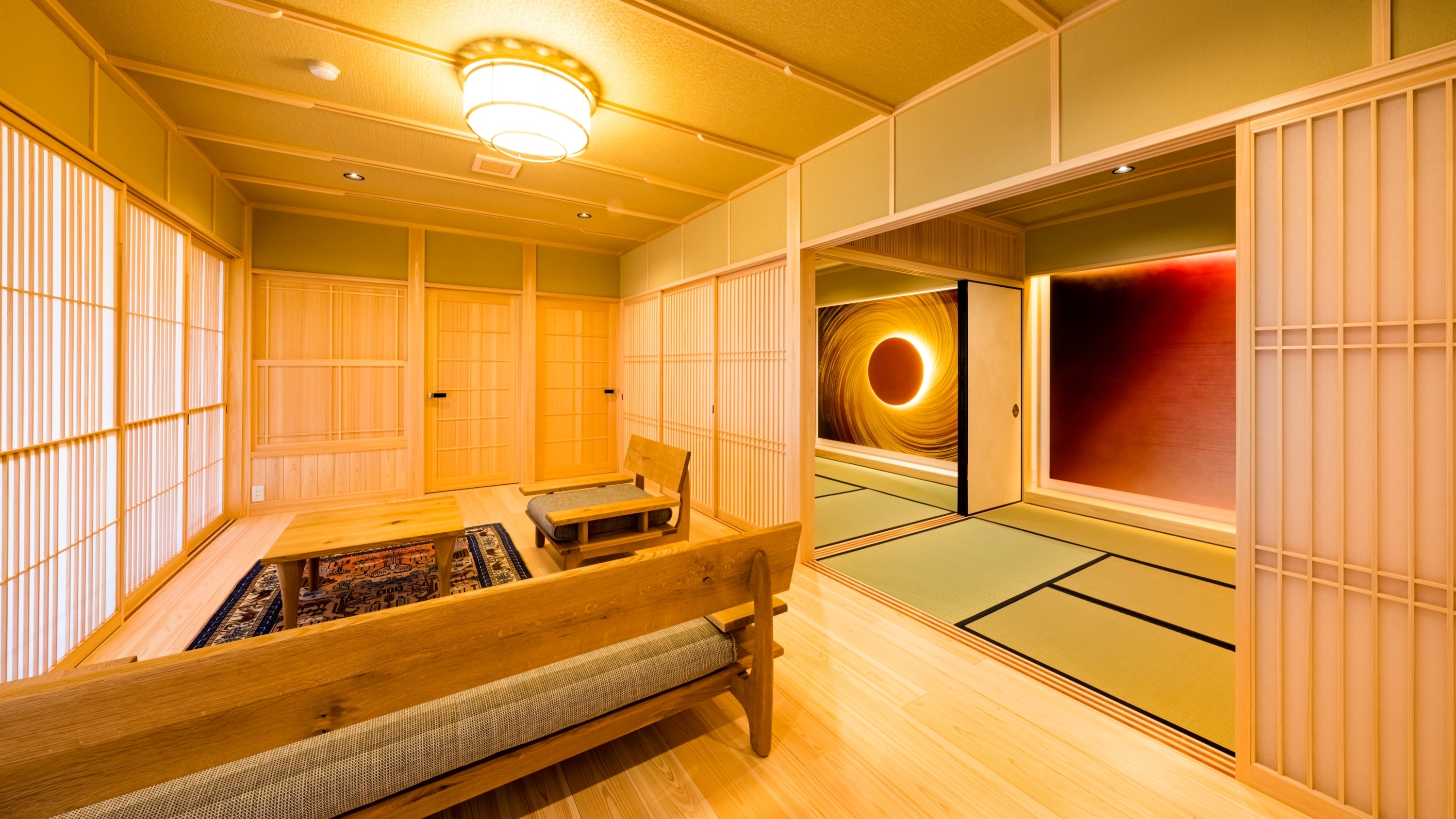 [100 square meters] An example of a luxury suite "Tsukiwa" with a semi-open-air bath