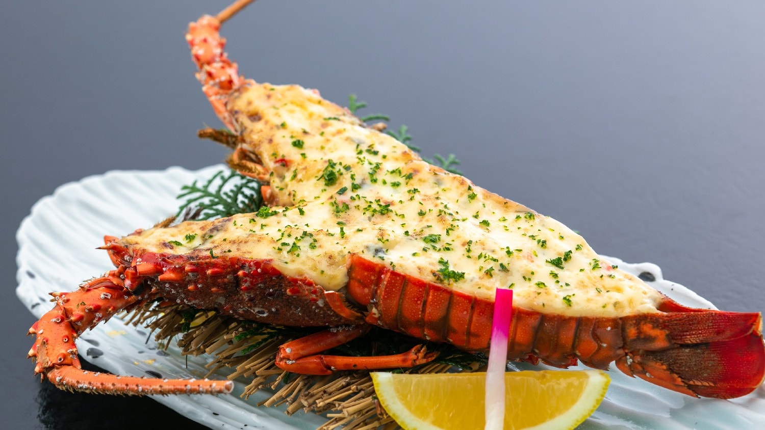 Golden grilled spiny lobster