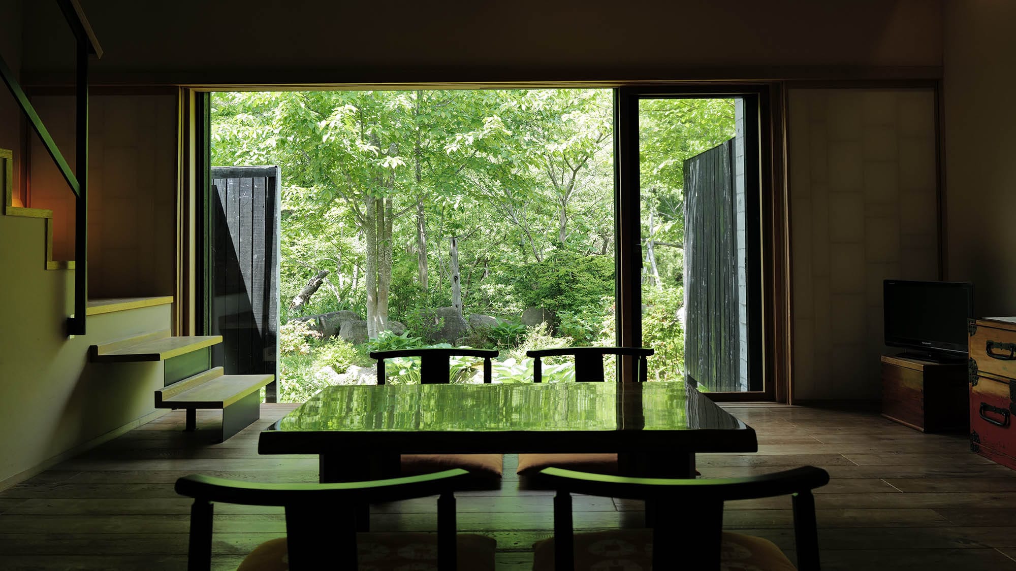 【원천 리버 뷰】 메조넷 일본과 서양실 거실