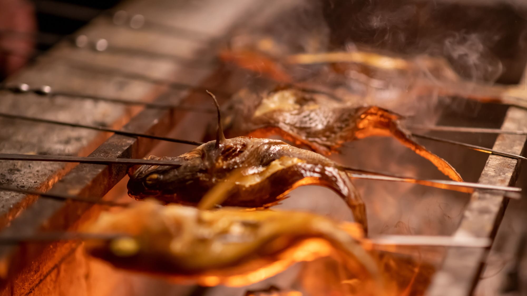 Charcoal-grilled local fish