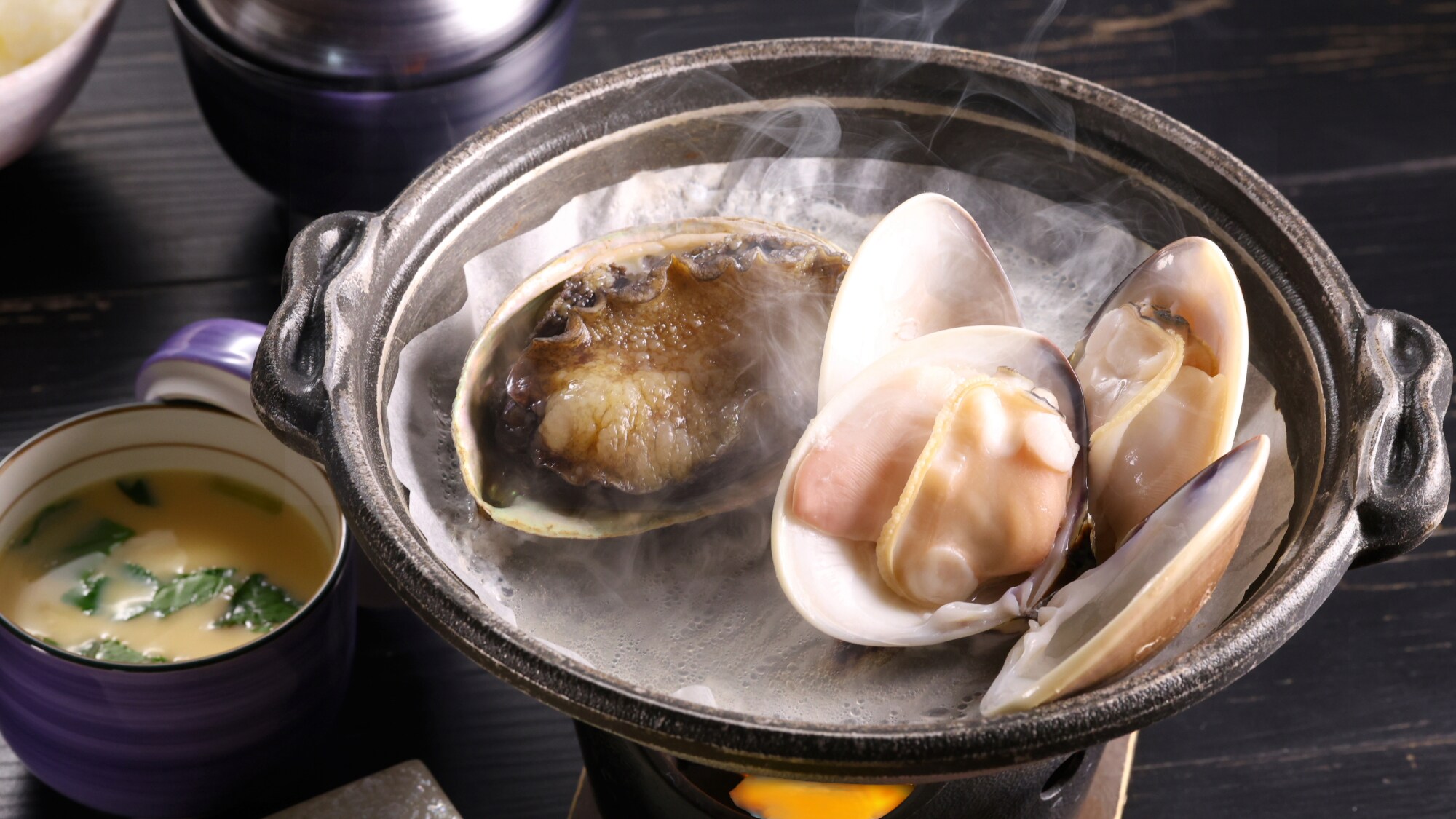 Grilled abalone and clams: Standard plan example