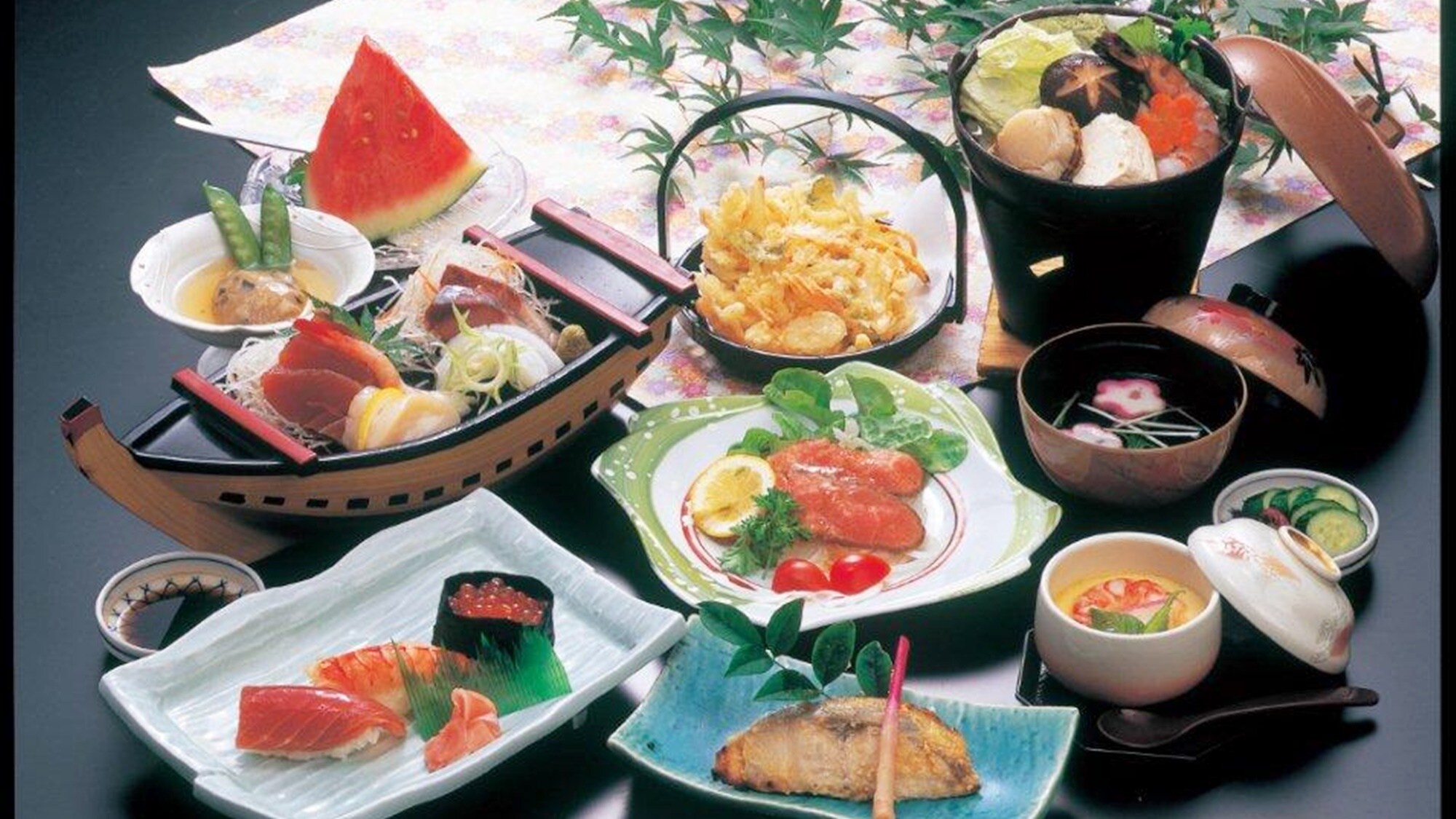*Dinner example: A banquet meal featuring an abundance of fresh local fish and seasonal vegetables will be served.
